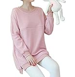 (オーセンティック) AUTHENTIC マタニティ トップス Tシャツ 授乳服 授乳口付き 長袖 妊婦服 産前 産後 (L, ピンク)
