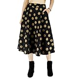 YsJレディースウールミディ丈スカートAラインプリーツヴィンテージPlaid冬スイングスカート US サイズ: 8