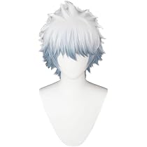 Amazon.co.jp: コスプレウィッグ 坂田銀時 銀色 男 ボブショート アホ