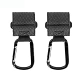 Littleliving ベビーカー フック カラビナ クリップ おしゃれ 荷物かけ ベビーカーフック アクセサリー 自転車 バッグ 収納 に 2個セット (ブラック)