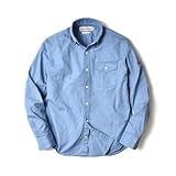 [モートガレージ] オックスフォードシャツ ボタンダウン 長袖 メンズ （ 綿100・日本製・厚手・ショート丈 ）（XXLサイズ・サックス）