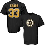 NHL Reebok Boston Bruins # 33 Zdeno CharaブラックPlayer Tシャツ S