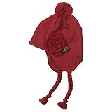 《H28年秋冬物》(日本製) Pample Mousse(パンプルムース) 花モチーフ耳付きニット帽子 44cm~50cm/RE NO.DP-63605