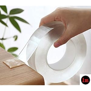 【SanDoll】Amazonから最速発送 両面テープ 魔法のテープ ナノテープ 超強力 粘着テープ 洗って使える 魔法の両面テープ マジックテープ 繰り返し使える 養生テープ 透明 滑り止めテープ地震 倒れ込み防止 家具倒れ込み防止マットずれ防止 写真張り付け 安心の1年保証