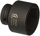 Sunex 445M 3/4" Drive Standard 6 Point Metric Impact Socket 45mm [並行輸入品]