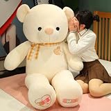 HYAKURIぬいぐるみ 特大 くま/テディベア 可愛い熊 動物 大きい/巨大 くまぬいぐるみ/熊縫い包み/クマ抱き枕/お祝い/ふわふわぬいぐるみ (C#NEW ホワイト, 80cm)