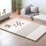 タンスのゲン プレイマット 4つ折り 折りたたみ 140×200 厚み 4㎝ 防水 防音 軽量 ベビーマット 折りたたみマット シームレス 折り畳み式 ケース付き 31800138(123932)