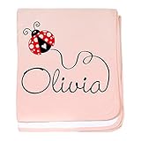 CafePress – Ladybug Olivia baby blanket – スーパーソフトベビー毛布、新生児おくるみ ピンク 485432773-0-173-0