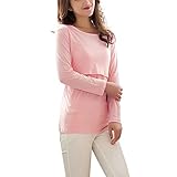 Spinas(スピナス) 授乳服 トップス 長袖 カットソー シンプル 無地 ボーダー 着回し力が高い 産後 用 産後用 授乳口 クロスオープン ブラック グレー ピンク （ピンク、XL）