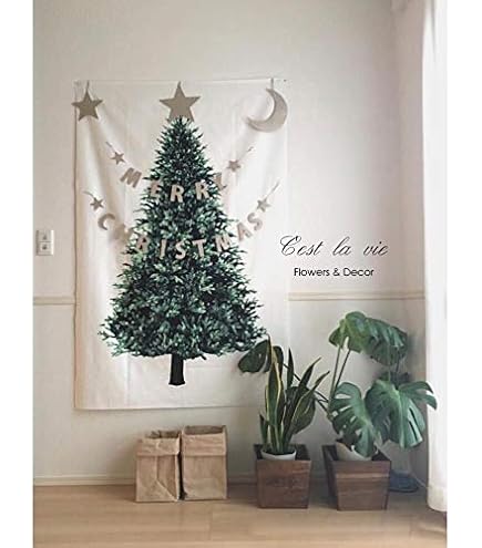 Amazon.co.jp: クリスマスタペストリー 特大 2m クリスマスツリー
