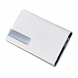 POTOJP 名刺入れ 2way アルミ ステンレス PU スタイリッシュ カードケース オラクル パターン 薄い メンズ＆レディース 兼用 (ホワイト)