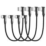 aceyoon USB-C ケーブル L字 0.3m 4本 2.4A type-c けーぶる ナイロン編み