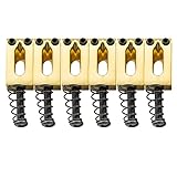 Musiclily Basic 10.5mm エレキギターブリッジサドル ブロックタイプサドル、ゴールド(6個セット)