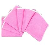 【ノーブランド品】 キッズ ベビー 抗ウイルス 加工 タオル ハンカチ 6枚 セット 25 cm クールビズ　選べる おしぼり タオルハンカチ セット除菌 夏 ピンク 02