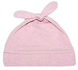 Woombie Cotton Double Knot Beanie Hats, Pink Posey Heathered, 0-6m by Woombie