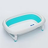 TIDLT バスタブ 折りたたみ式バスタブ 子供用浴槽 環境保護PP素材 新生児用品 ブルー オレンジ 85 * 49 * 21CM (色 : 青)
