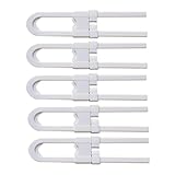 Seliyi 安全ロック U 形状のデザイン コップボード ワードローブ ドア 冷蔵庫 家具 ホワイト 5個セット (ホワイト)