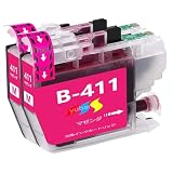 ブラザー対応 LC411 互換インクカートリッジLC411 Mマゼンタ 2本セットインクタンク対応プリンター機種：DCP-J526N/J528N/J914N/J915N/J926N-W/J926N-W/B /J928N-B/J1800N/ MFC-J904N/J905N/J739DN/DWN /J939DN/DWN ICチップ付残量表示