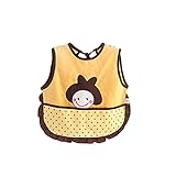 GOGO Sleeveless Baby Bib With Cute Pattern, Waterproof Bib, 1 Pc-Yellow