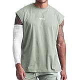[Anmur] タンクトップ メンズ トレーニングウェア ノースリーブ 筋トレ ジム 吸汗速乾 Tシャツ インナー ロングTシャツ カットソー ライトグリーンXL