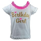 Reflectionzベビー女の子ホットピンクゴールド」誕生日ガール"フリルTシャツ12 – 18 M カラー: ピンク