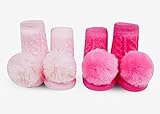 Waddleベビー男の子と女の子、Rattle Socks 2 Pairベビーギフトセット新生児ソックス0 – 12 mth カラー: ピンク