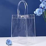 50pcs 透明 ギフト袋 ラッピング クリアバッグ 手提 バッグ ギフト用 大容量 防水 海水浴 手提げ トイレタリーバッグ pvc 化粧