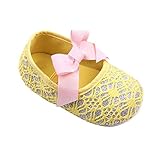 Tonsee ベビー シューズ 可愛い ちょう結び ファーストシューズ 柔らか 幼児の靴 (11CM, イエロー)