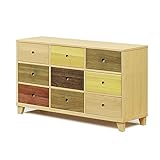 北欧風 幅120cm 3段ローチェスト 脚付き 桐製 ナチュラル