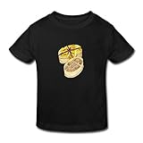 星 ２～６歳子供 男女兼用 半袖 ティー Tシャツ 弁当 美味しい 料理 日本 Black 5-6 Toddler