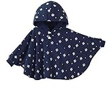 リバーシブル フード 付き パーカー 男の子 女の子 兼用 キッズ ベビー ポンチョ 出産祝い プレゼント (ネイビー 100cm)