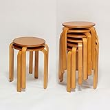 木製　丸椅子　8個セット ブラウン色　完成品