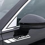 アクア 車 ステッカー デカール シール アクア AQUA MXPK系 10系などの車種に適用 防水ステッカー サイド ドレスアップ 左右1枚ずつ おしゃれ 耐熱 反射 (AQUA,ぎんはく)