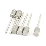 uxcell　ダイヤモンドマウントポイント　研削用ドリルビット　シリンダヘッド　3mm軸径　6個入り