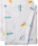 Aura Weavers Muslin Swaddle Blankets, Beep N' Buzz, Large by Aura Weavers [並行輸入品]