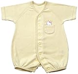 村信 ハローキティ 洛陽染めオーガニック 半袖前開きカバーオール 80cm クリーム HK11513 日本製