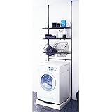 突っ張りランドリーラック　　ダークブラウン　タイプ:Ｂ／棚２段＋バスケット２個