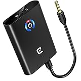 Eletoker Bluetooth 5.2 トランスミッター レシーバ ー aptX-Adaptive aptx-LL aptX HD 対応 小型 低遅延 受信機 送信機 一台二役 2台同時接続 ブルートゥース トランスミッター ブラック ワンサイズ