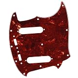Musiclily Pro 12穴 ムスタングスタイルピックガード Fender American Mustang エレキギター用、茶べっ甲4P