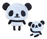 ツイン ワッペン 親子パンダ