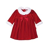 80-90-100セット 冬服 ベビー 女児 蝶結び サンタガール ポンポン帽子+ワンピ ドレス 80-90-100/3着セット 【1点】