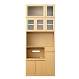 ナポリキッチン食器棚1890上置きセット（90cm幅タイプ・レンジ台付き）ナチュラル