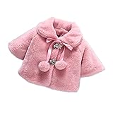 MissとMrベビー服 女の子 子供ケープ 綿服 ポンチョ コート アウターウェア 上着 防寒 ホワイト ピンク 結婚式 七五三 発表会 披露宴 パーティー (80cm, ピンク)
