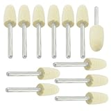 uxcell 軸付砥石 ポリシャー　3mm　8mm　研磨　バフ　8mm　研磨円錐型搭載　小物類　12個いり