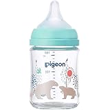 ピジョン 母乳実感 哺乳びん Bear ベアー 160ml 0か月~ 耐熱ガラス製 水色