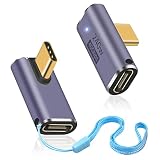 Duttek USB-C アダプタ L字 240W、USB C変換アダプタL型、USBタイプCアダプタ 40Gbps対応 8K@60Hz、Thunderbolt 3/4、Switch、iPad、MacBook対応（2パック）