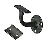 真鍮 階段手すり 手摺 用ブラケット ブラックブラス（黒染め真鍮） 階段ブラケットBK　2個1セット 木製手摺平棒・丸棒対応品 アンティークの雰囲気に