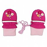 ミトン ベビー 女の子 手袋 グローブ 撥水 花柄 ひも付 ローズ 3-4才