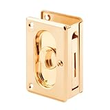 Prime-Line Products N 7365 Pocket Door Privacy Lock with Pull, 3-3/4-Inch, Polished Brass by Prime-L