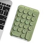 ワイヤレス Bluetooth テンキーミニキーボードレトロラウンドキャップノートブックデスクトップ会計金融ユニバーサルキーボード (テンキーパッド,グリーン)